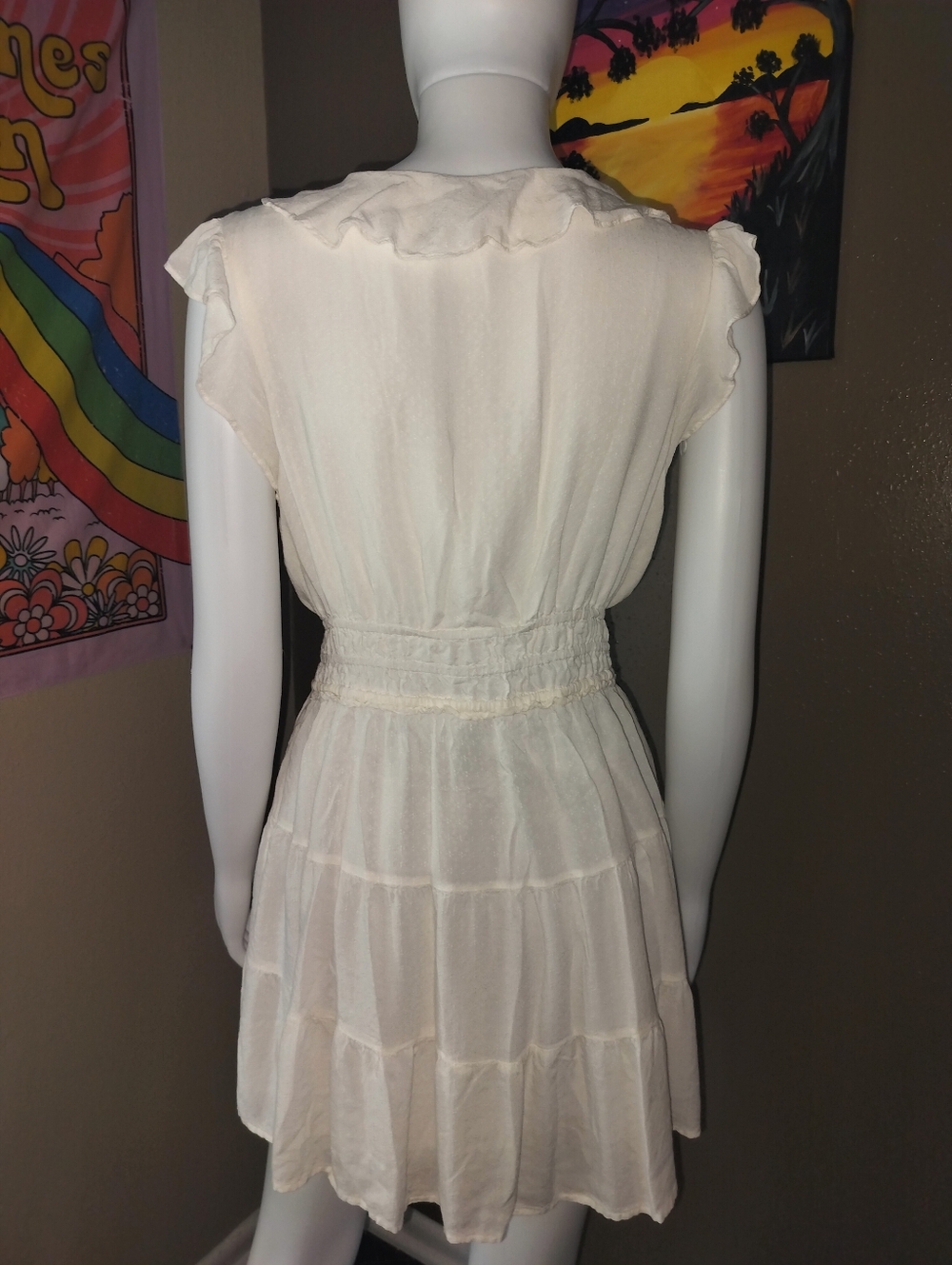 Paige Paradis Tiered Ruffled Minidress Sz M - Picture 5 of 6